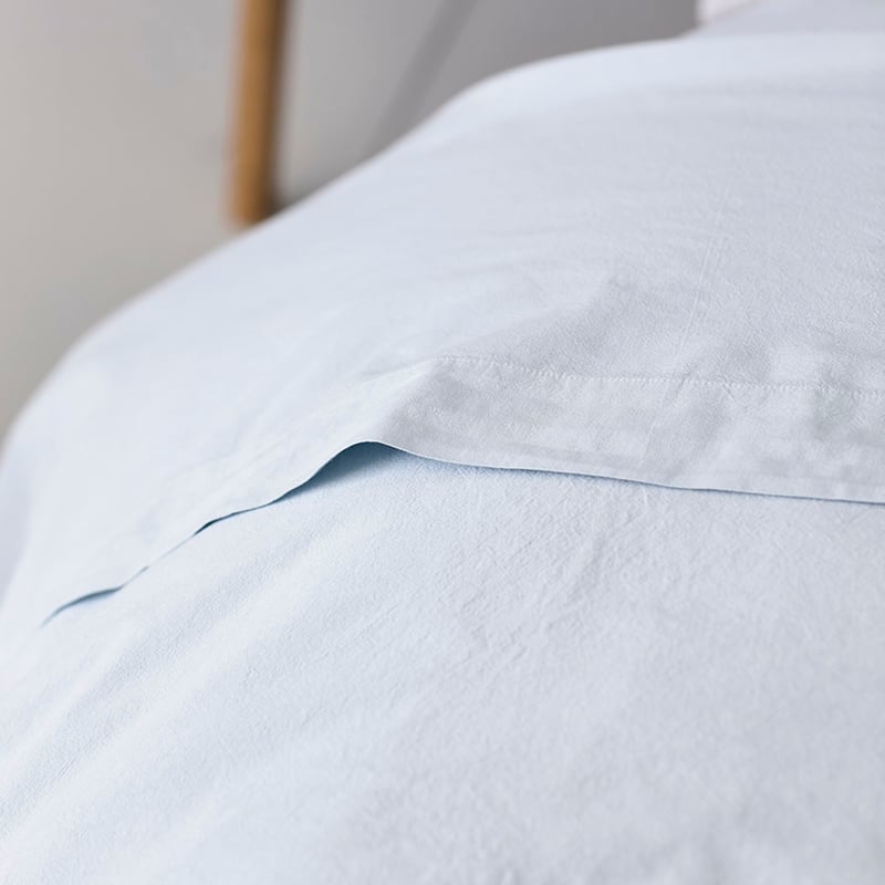 European Collection Stonewash Quilt Cover Air Blue