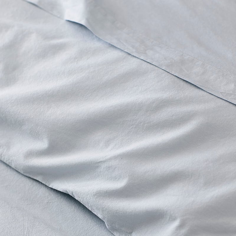 European Collection Stonewash Quilt Cover Air Blue