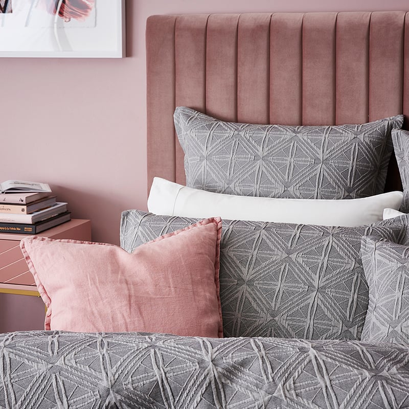 Villa Matelasse Quilt Cover Grey Marle