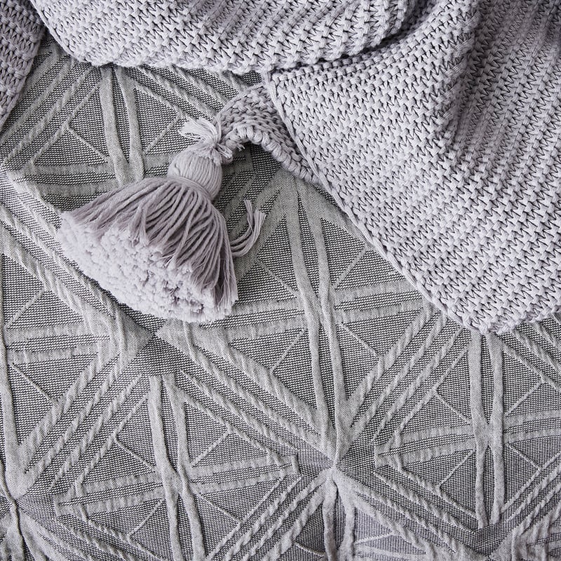 Villa Matelasse Quilt Cover Grey Marle