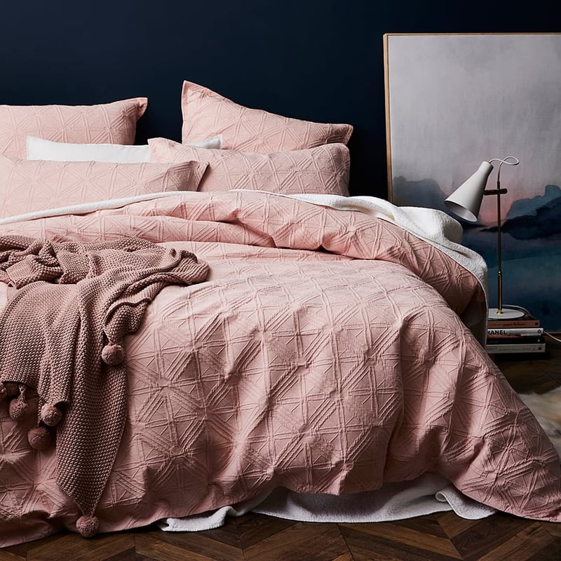 Villa Matelasse Quilt Cover Pink