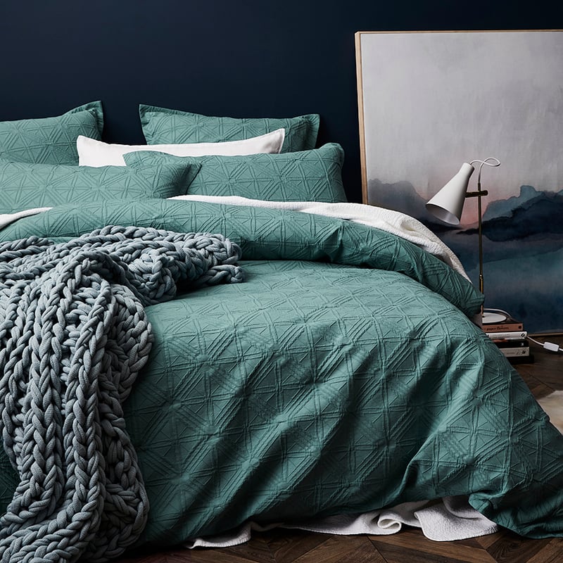 Villa Matelasse Quilt Cover Sage
