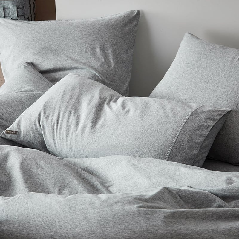 Ultra Soft Jersey Grey Marble Quilt Cover Separates