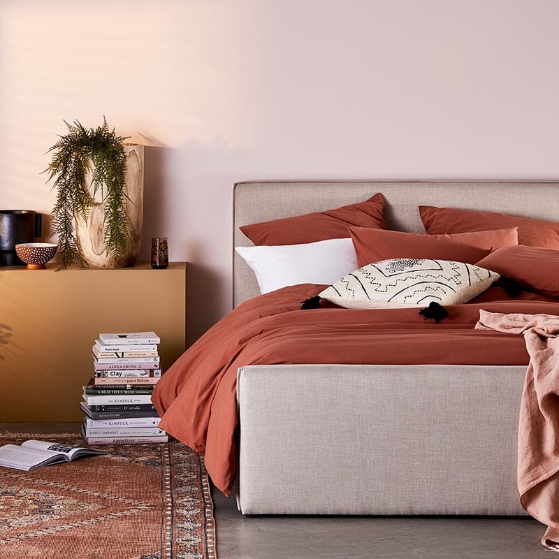 Stonewashed Cotton Clay Quilt Cover