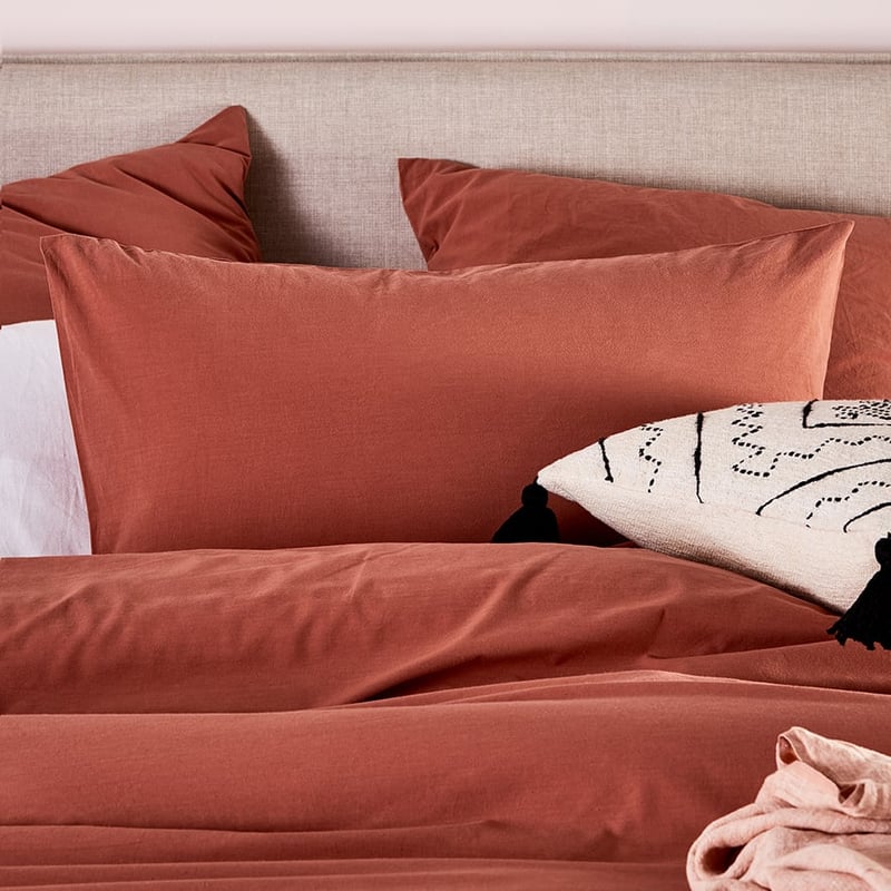 Stonewashed Cotton Clay Quilt Cover