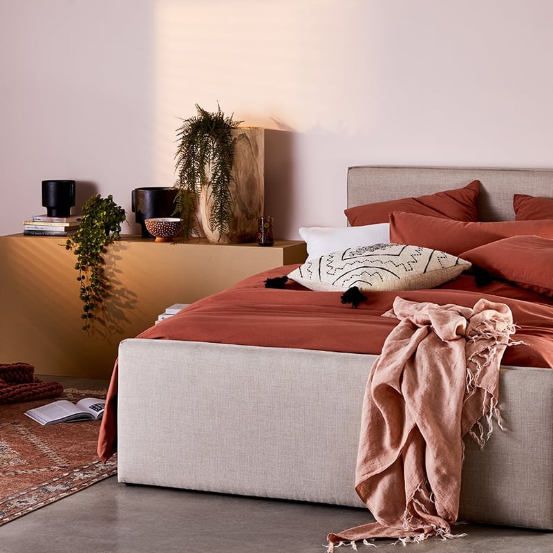 Stonewashed Cotton Clay Quilt Cover