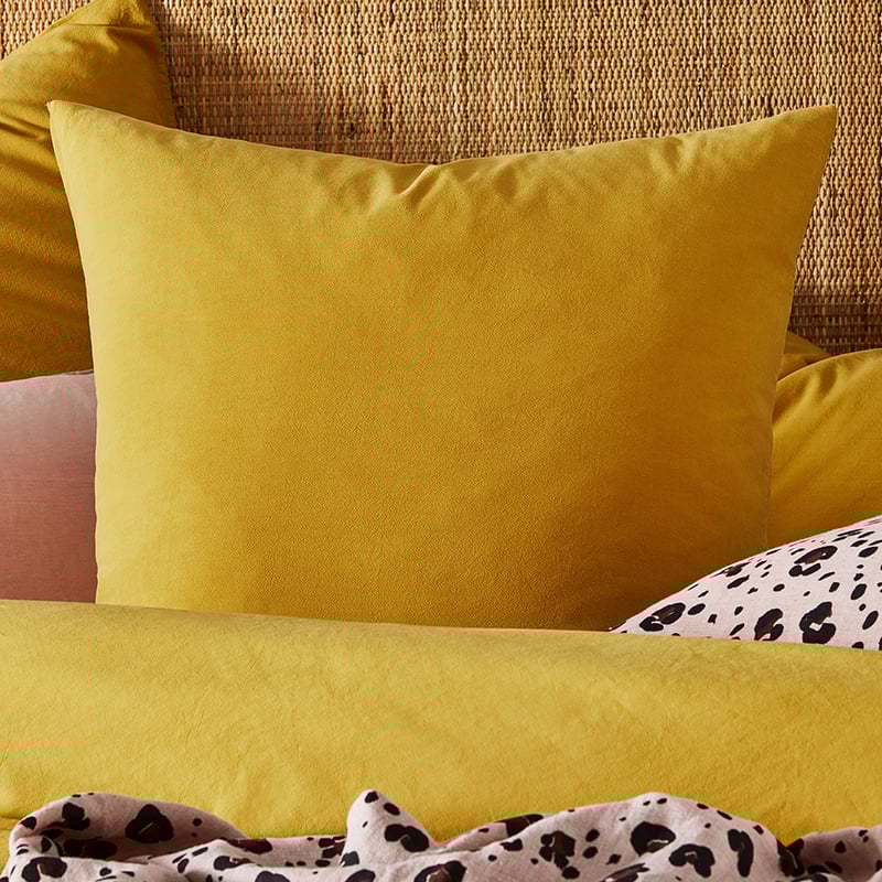 Stonewashed Cotton Dijon Quilt Cover