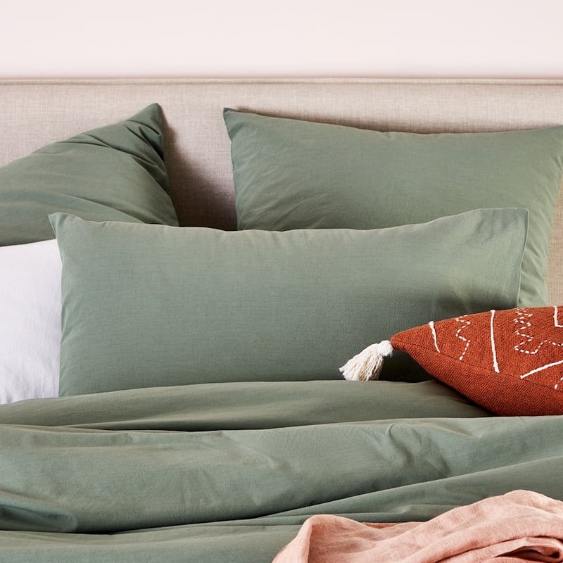 Stonewashed Cotton Fern Quilt Cover
