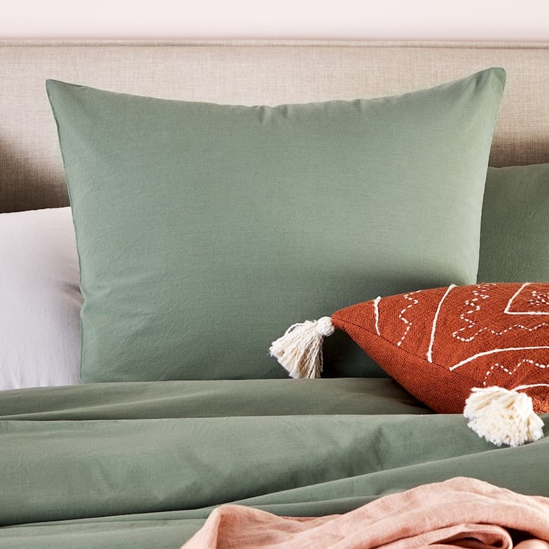 Stonewashed Cotton Fern Quilt Cover