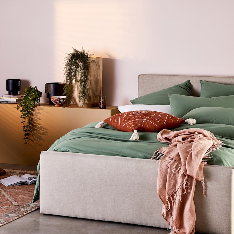 Stonewashed Cotton Fern Quilt Cover