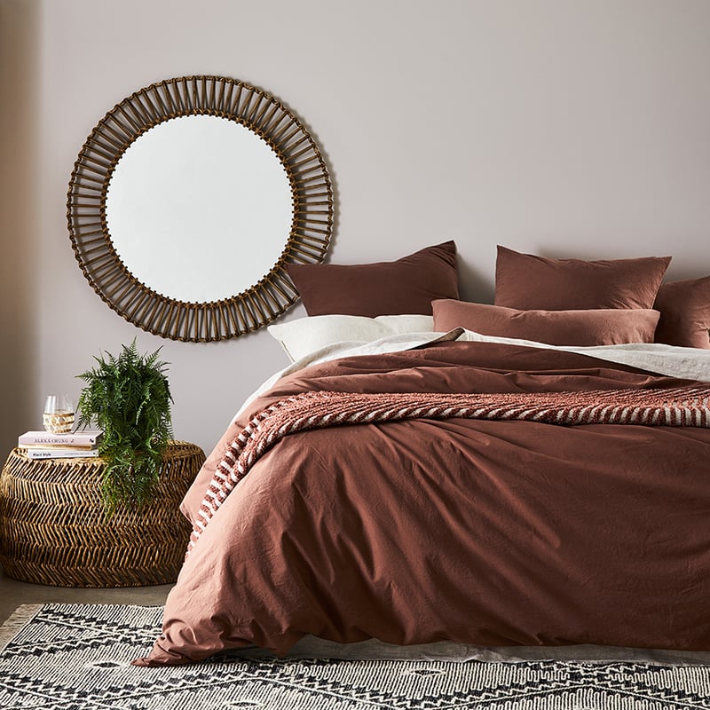 Stonewashed Cotton Mahogany Quilt Cover