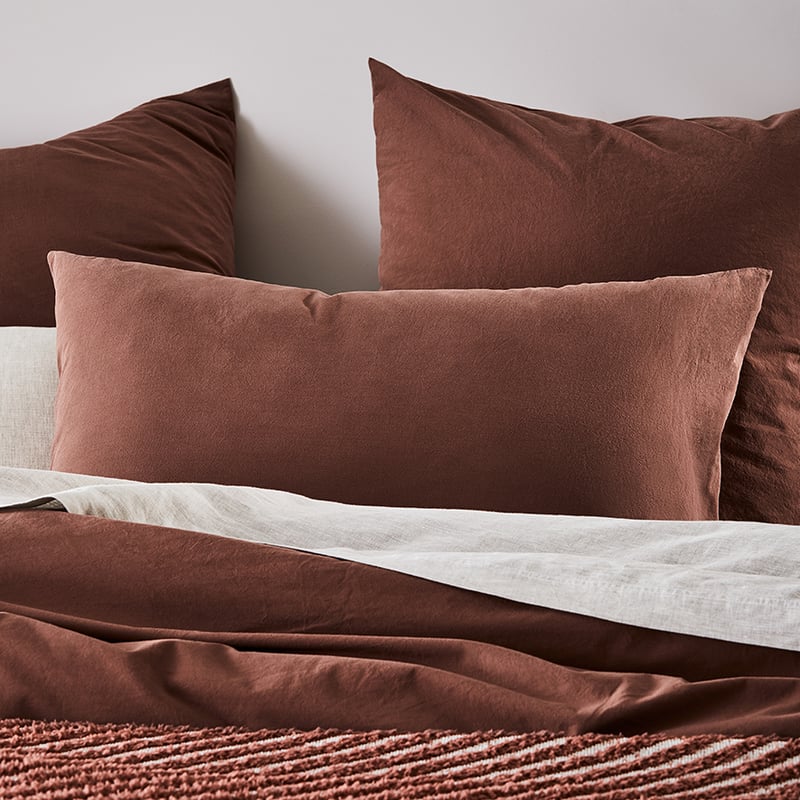 Stonewashed Cotton Mahogany Quilt Cover