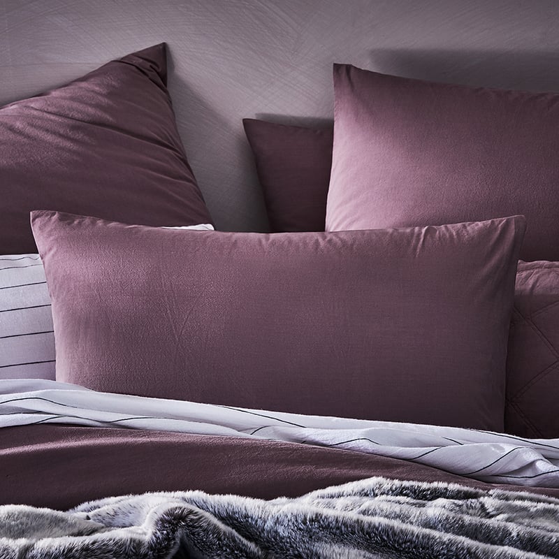 Stonewashed Cotton Mauve Quilt Cover