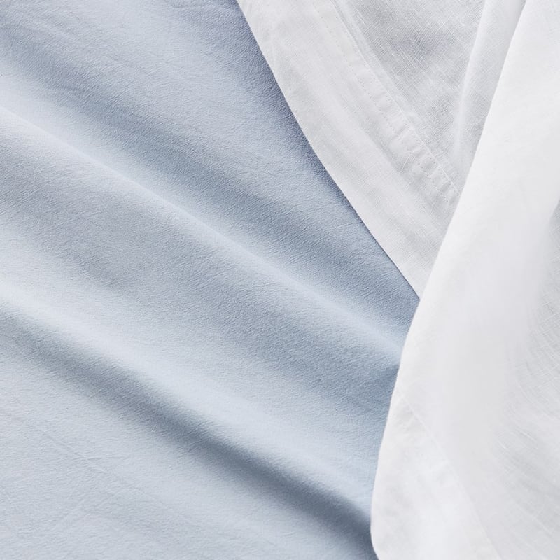 Stonewashed Cotton Powder Blue Quilt Cover