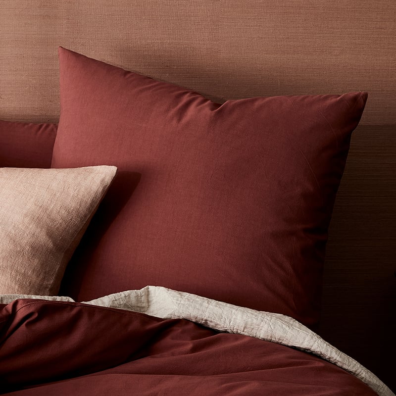 Stonewashed Cotton Quilt Cover Rust