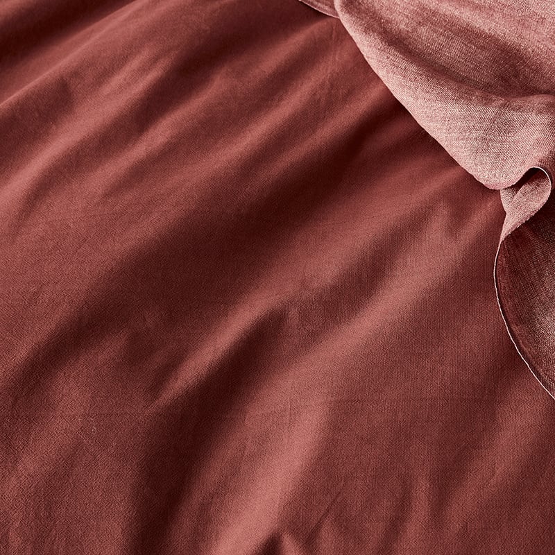 Stonewashed Cotton Quilt Cover Rust