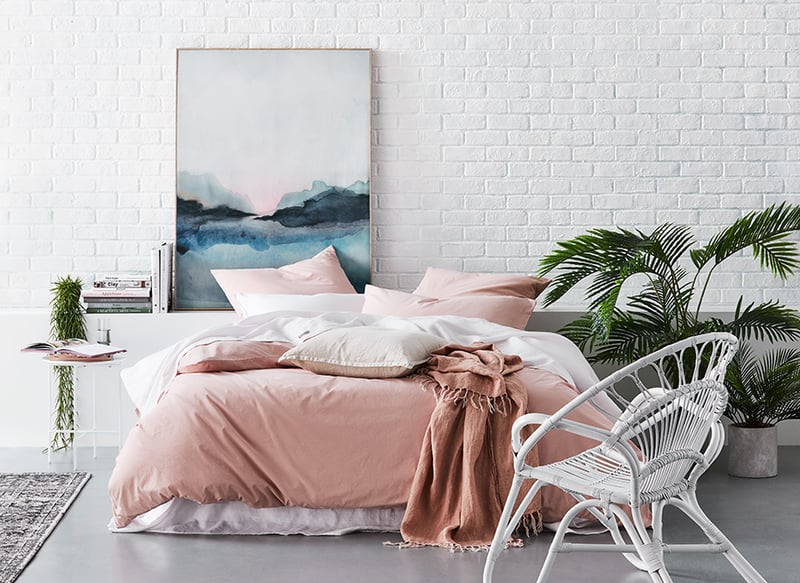 Stonewashed Cotton Quilt Cover Dusty Pink