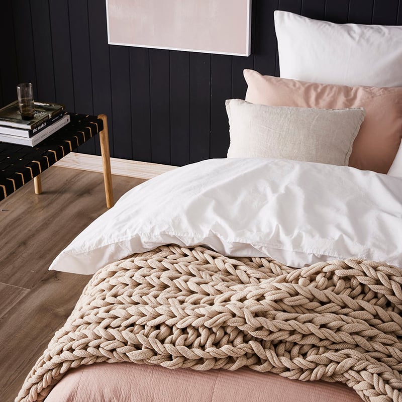 Stonewashed Cotton Coverlet Dusty Pink