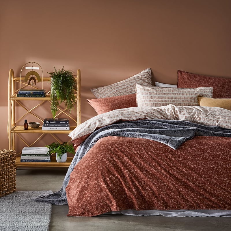 Stonewashed Printed Cotton Clay Fleck Quilt Cover