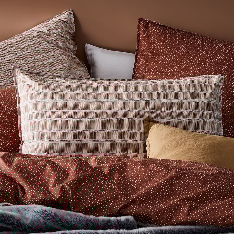 Stonewashed Printed Cotton Clay Fleck Quilt Cover