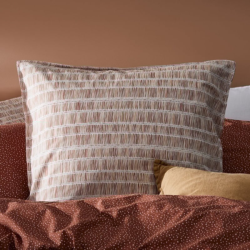 Stonewashed Printed Cotton Clay Fleck Quilt Cover