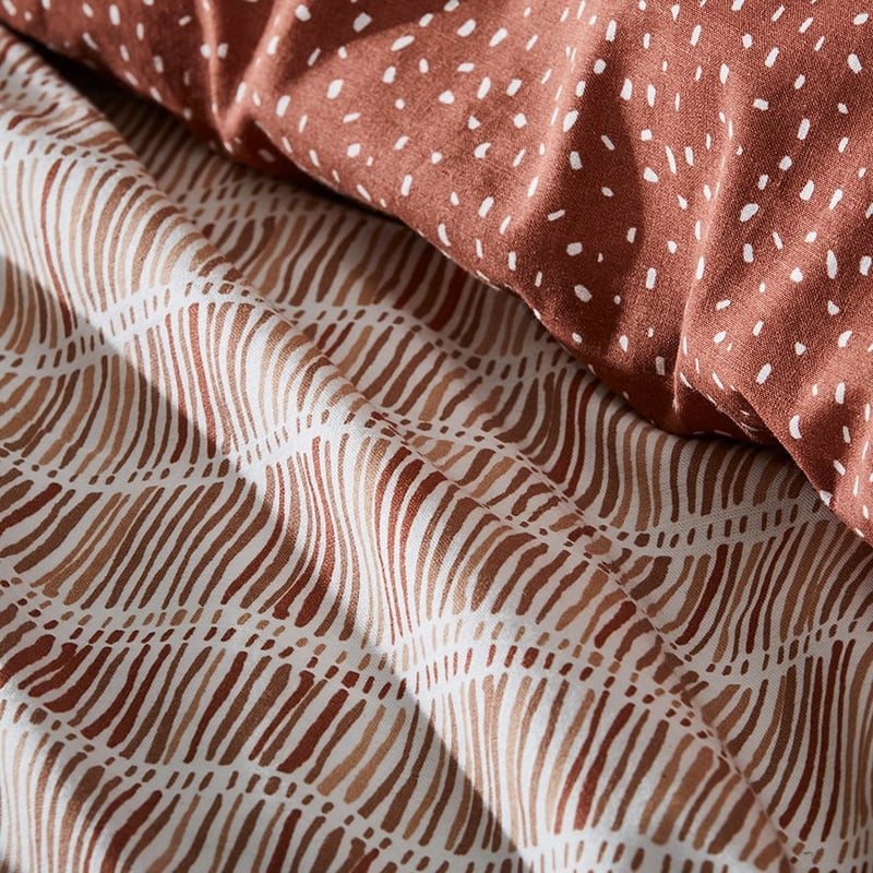 Stonewashed Printed Cotton Clay Fleck Quilt Cover