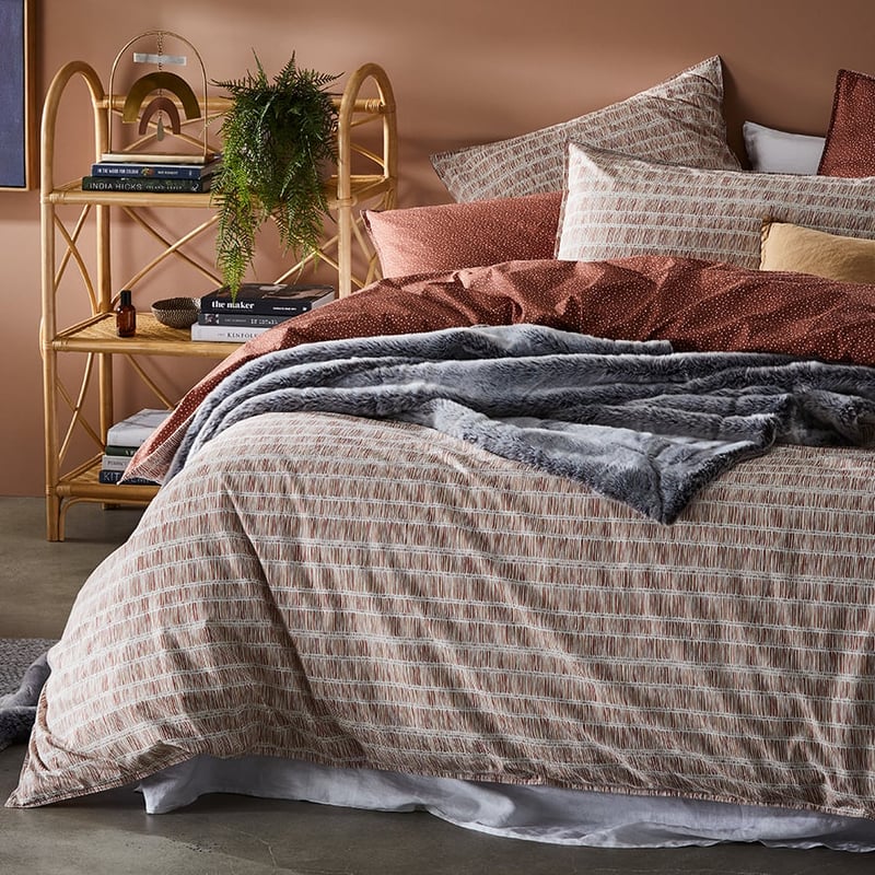 Stonewashed Printed Cotton Clay Fleck Quilt Cover