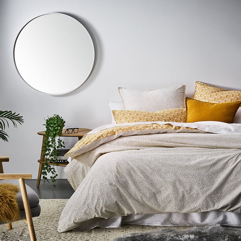 Stonewashed Cotton Dijon Spot Quilt Cover