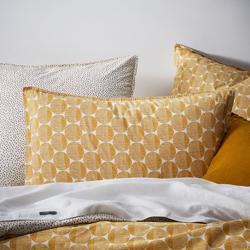 Stonewashed Cotton Dijon Spot Quilt Cover