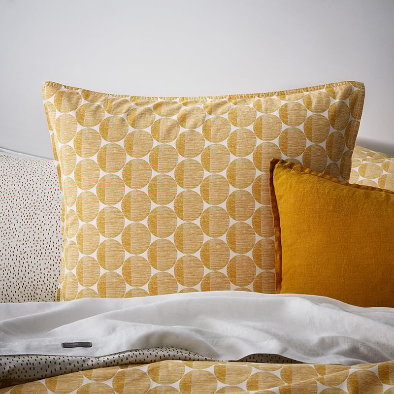 Stonewashed Cotton Dijon Spot Quilt Cover