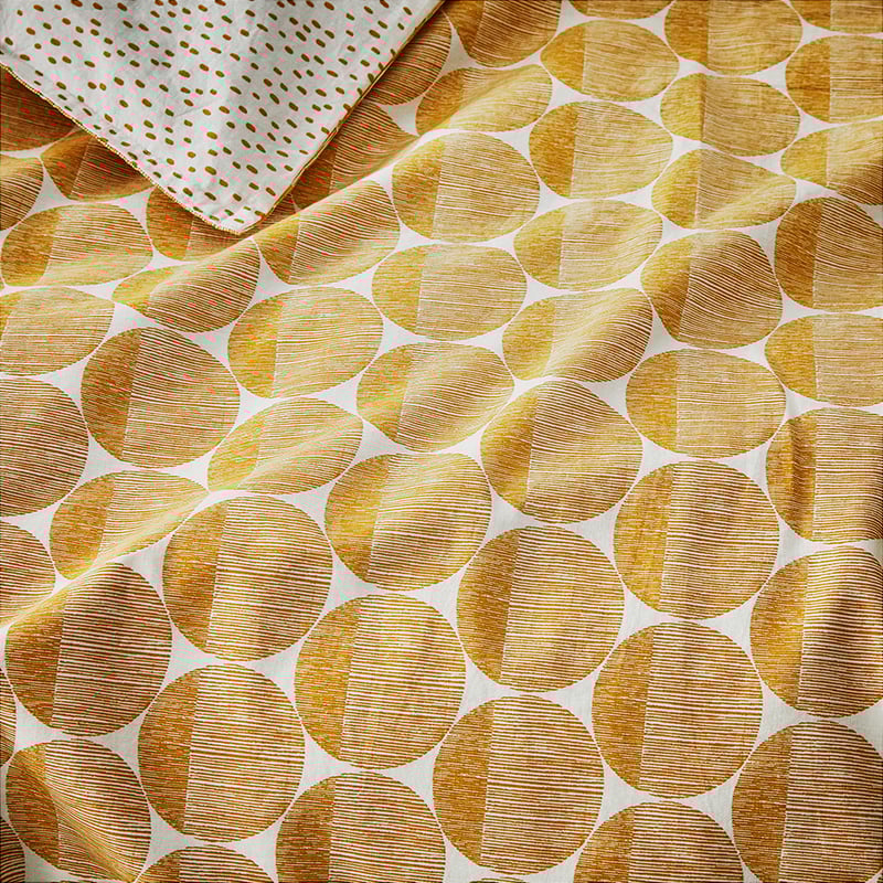 Stonewashed Cotton Dijon Spot Quilt Cover