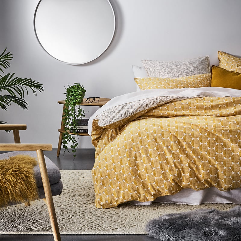 Stonewashed Cotton Dijon Spot Quilt Cover