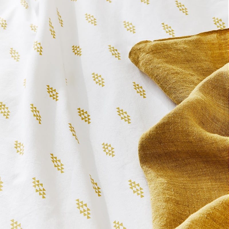 Stonewashed Printed Cotton Flax Triangle Quilt Cover