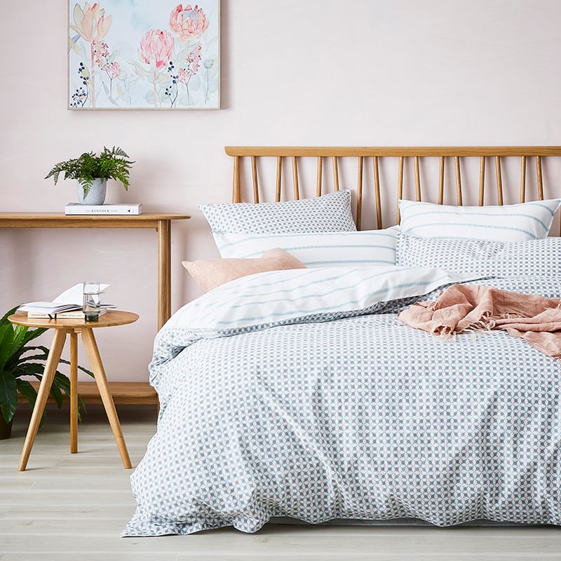 Stonewashed Printed Cotton Quilt Cover Kalido Stripe