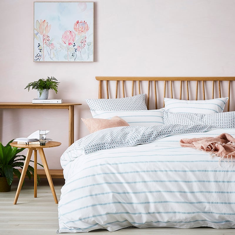 Stonewashed Printed Cotton Quilt Cover Kalido Stripe