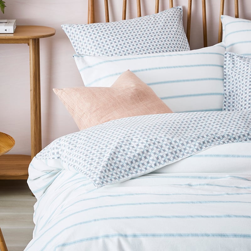 Stonewashed Printed Cotton Quilt Cover Kalido Stripe