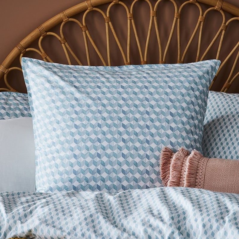 Stonewashed Printed Cotton Retro Chevron Quilt Cover