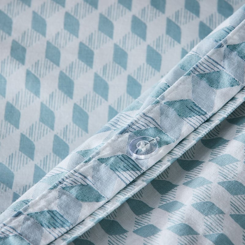 Stonewashed Printed Cotton Retro Chevron Quilt Cover