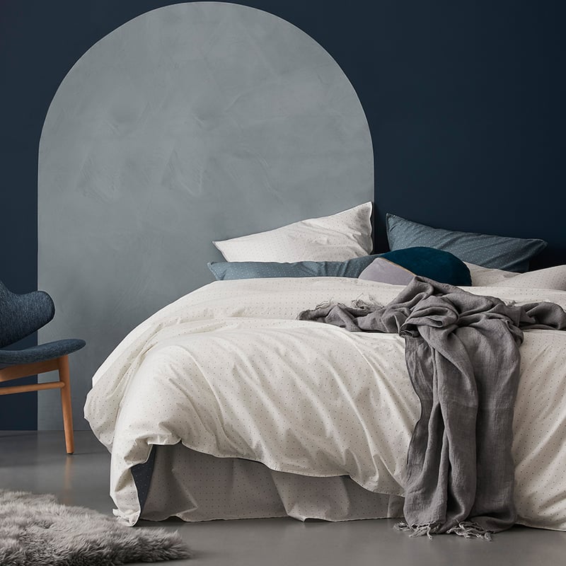 Stonewashed Printed Cotton Quilt Cover in Sage Spot