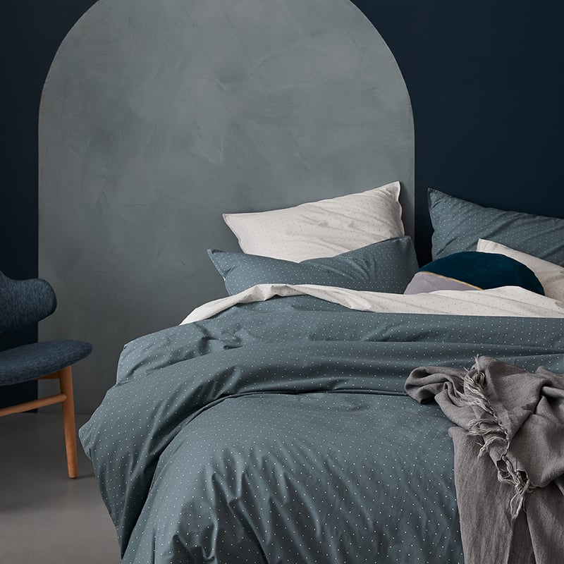 Stonewashed Printed Cotton Quilt Cover in Sage Spot