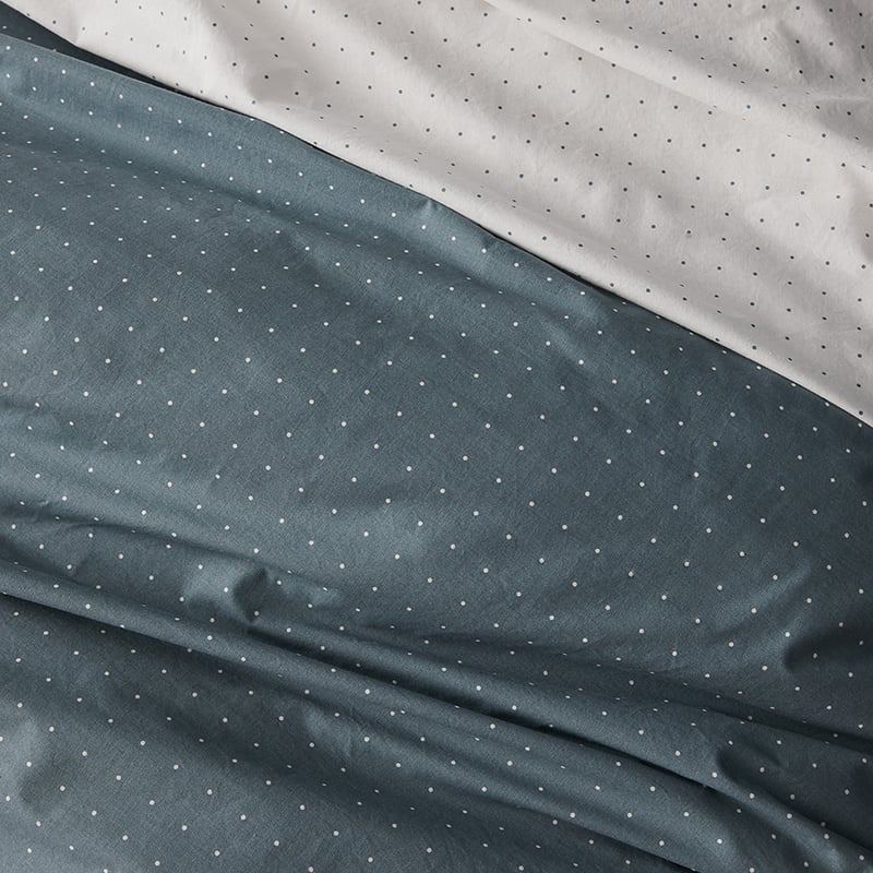 Stonewashed Printed Cotton Quilt Cover in Sage Spot