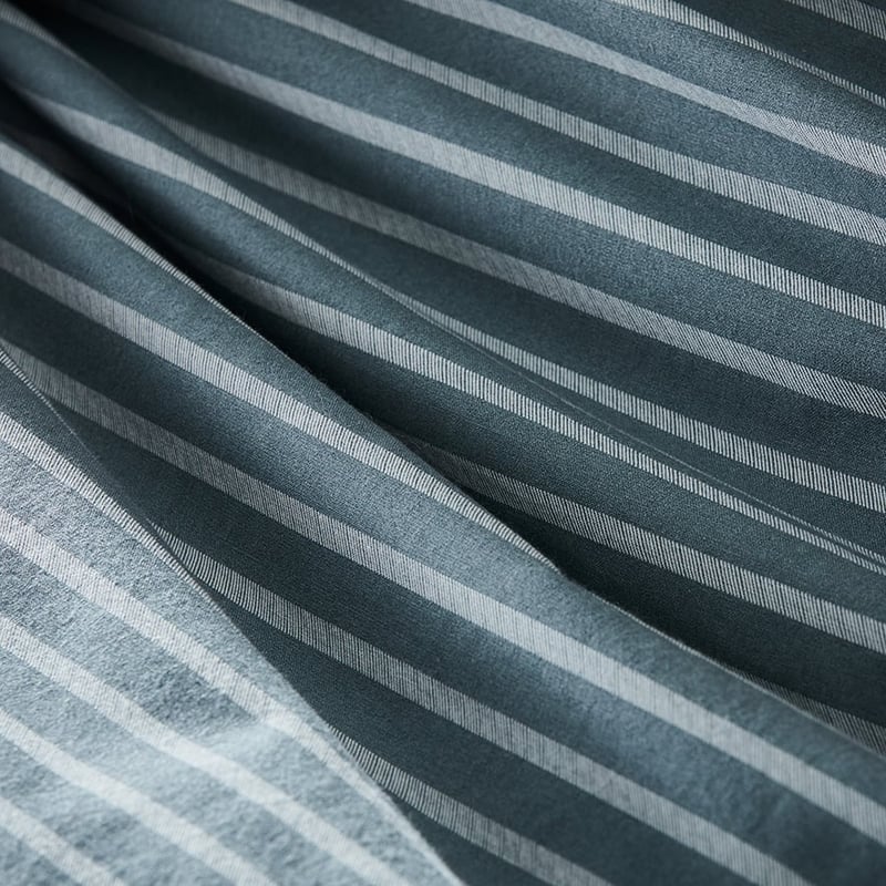 Stonewashed Printed Cotton Sage Stripe Quilt Cover