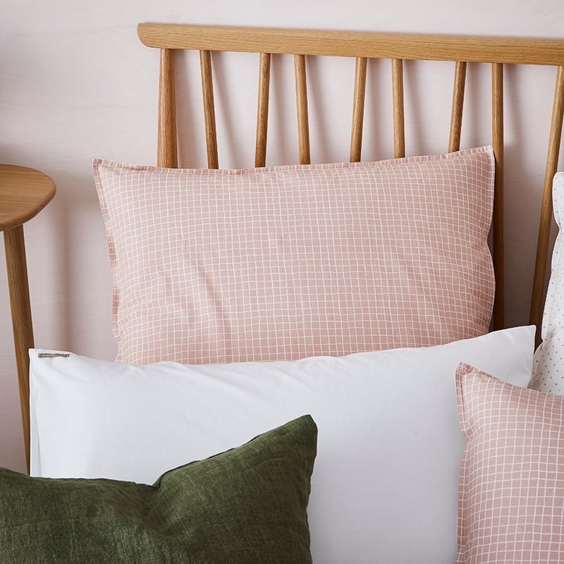 Stonewashed Printed Cotton Quilt Cover Tile Grid