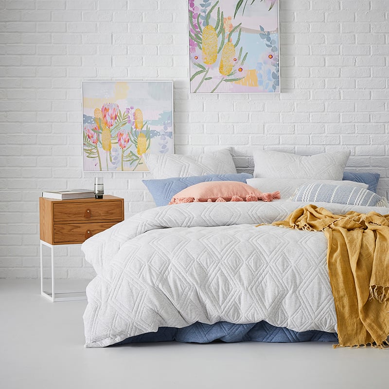Jaxon Quilted Jersey Quilt Cover Cloud