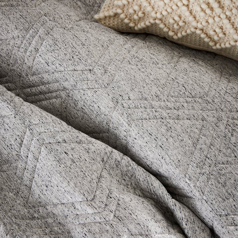 Jaxon Quilted Jersey Quilt Cover Dark Marble