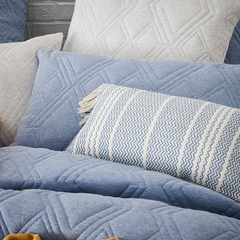 Jaxon Quilted Jersey Quilt Cover Denim