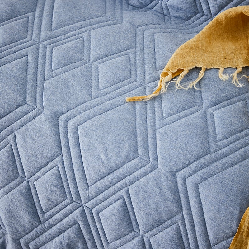 Jaxon Quilted Jersey Quilt Cover Denim