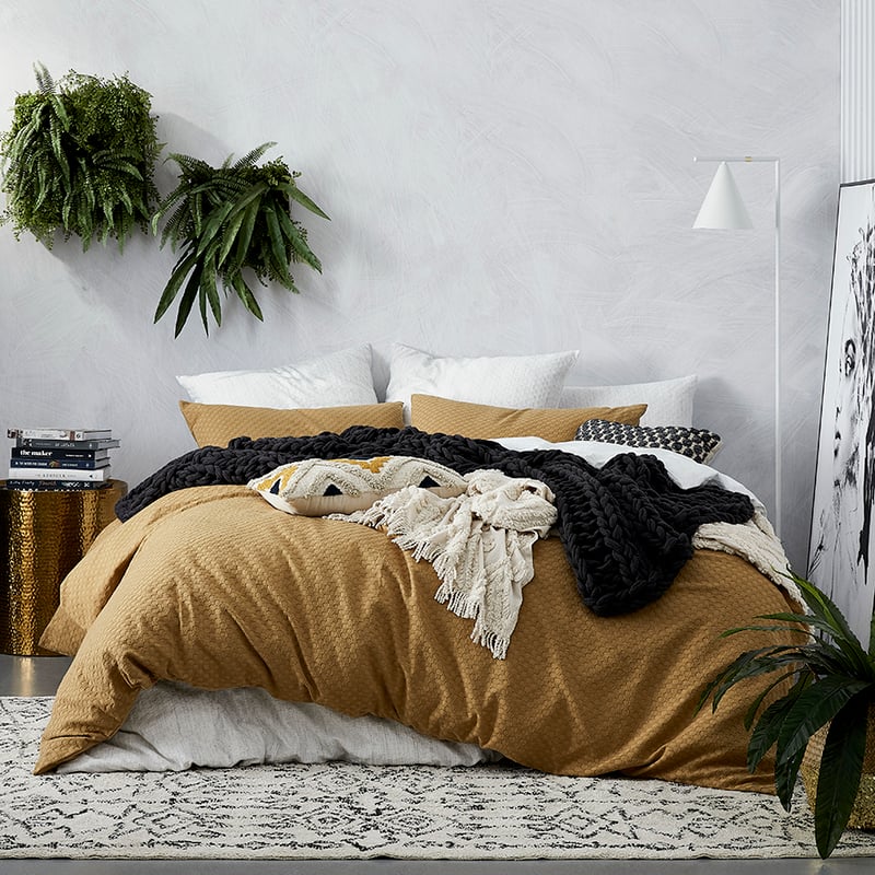 Hamilton Quilt Cover Set Mustard