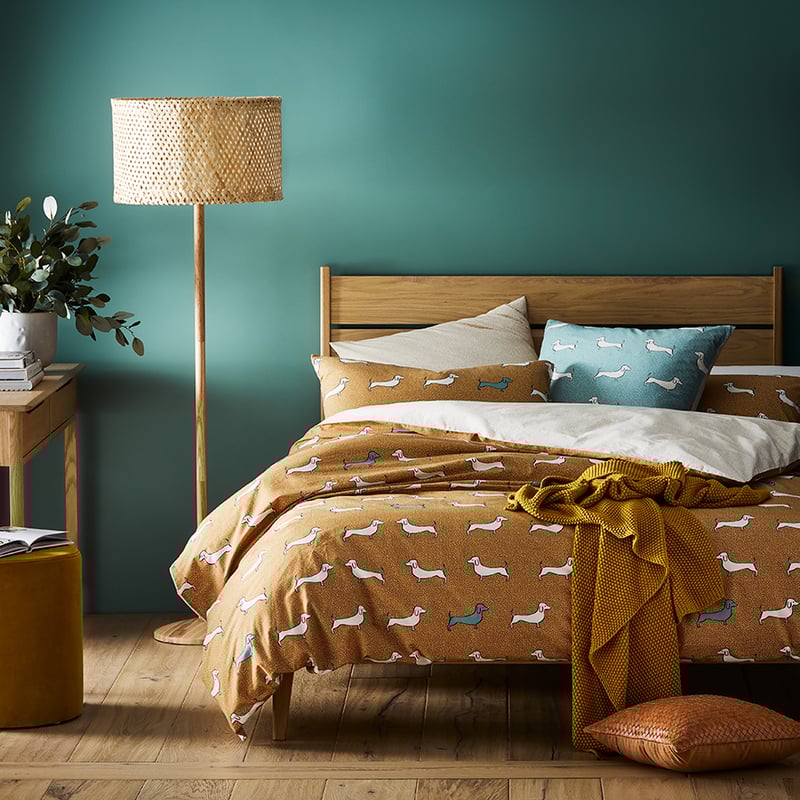 Dachshund Ochre Quilt Cover Set