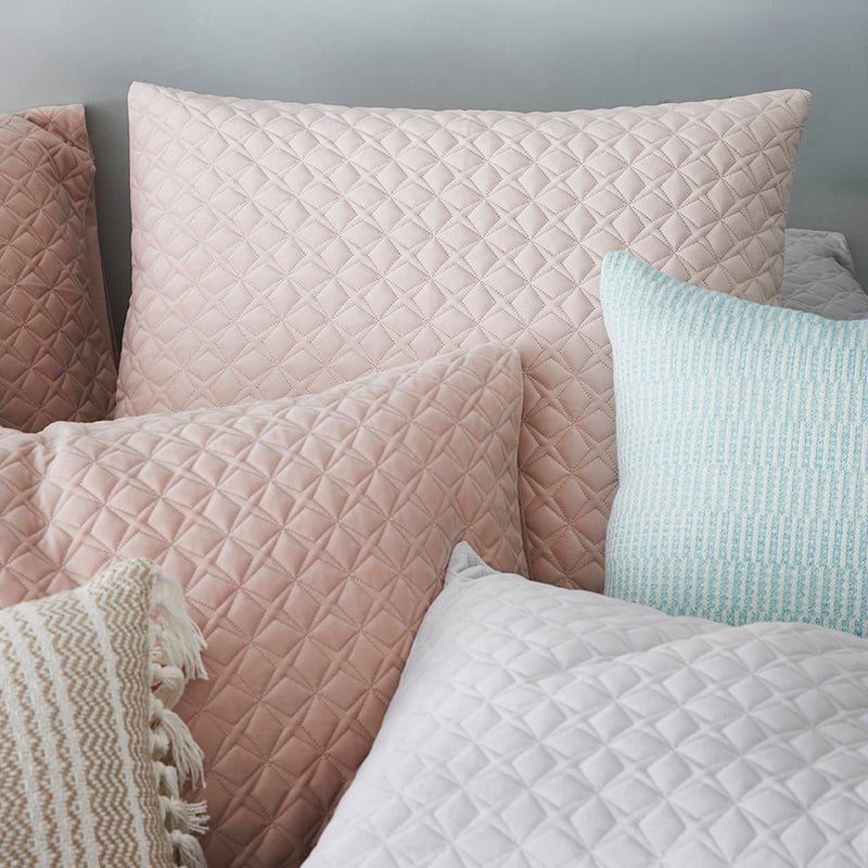 Duke Quilted Velvet Quilt Cover Dusty Pink